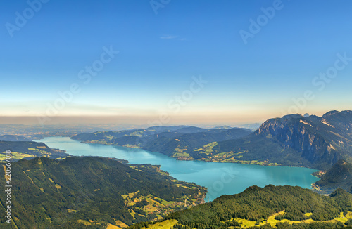 Fototapeta Naklejka Na Ścianę i Meble -  View from Schafberg mountain, Austria