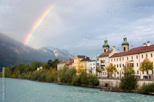 View of Innsbruck under the rainbow