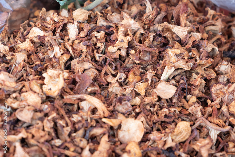 Dried chanterelles mushrooms Dried chanterelles mushrooms