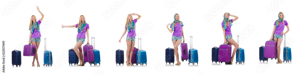 Woman preparing for travel on summer vacation Woman preparing for travel on summer vacation