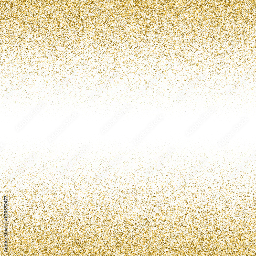 Stippling abstract dotted background for your design. Sparkling effect vector. Golden dots pattern isolated on the white background. Vector abstract gold glitter design element.