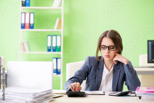 Female financial manager working in the office