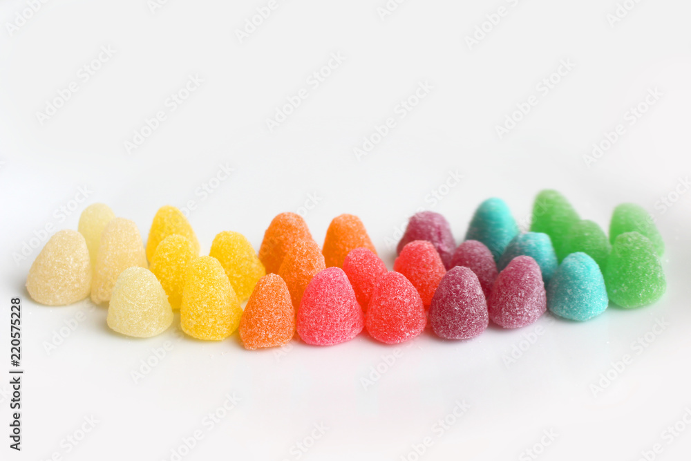 Gummy candies with sugar of many colors Gummy candies with sugar of many colors
