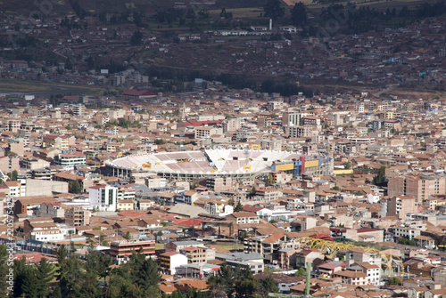 Fototapeta Naklejka Na Ścianę i Meble -  Panoramic view of the city of Cuzco, with a clear blue sky