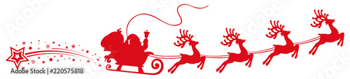 Santa Claus flyin on Christmas sleigh – for stock
