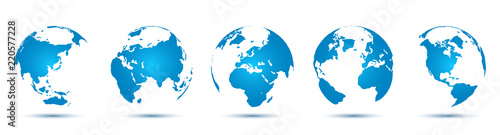 3D Globes with World Maps - for stock