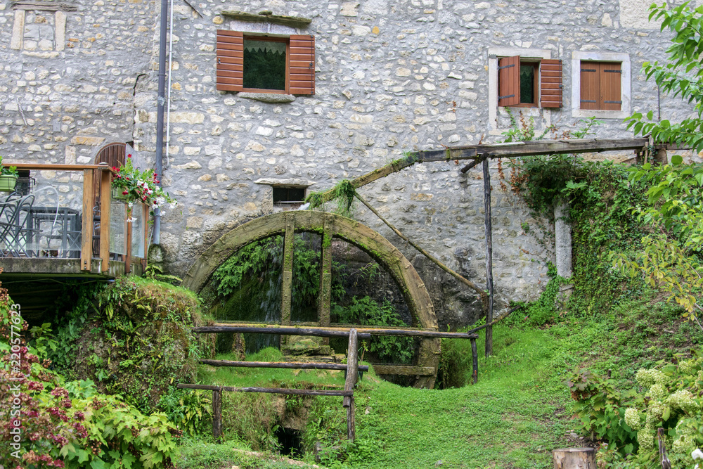 View of an old water mill in the province of Belluno italy 