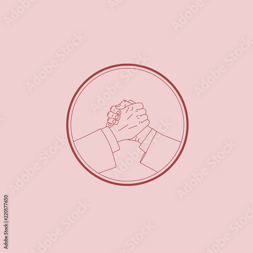 Illustration of the handshake of friends or partners