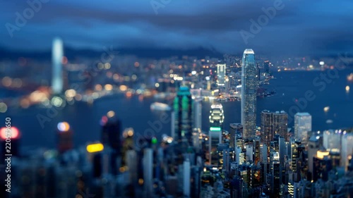 Wallpaper Mural  Hong Kong from Victoria peak, ltilt shift time lapse Torontodigital.ca