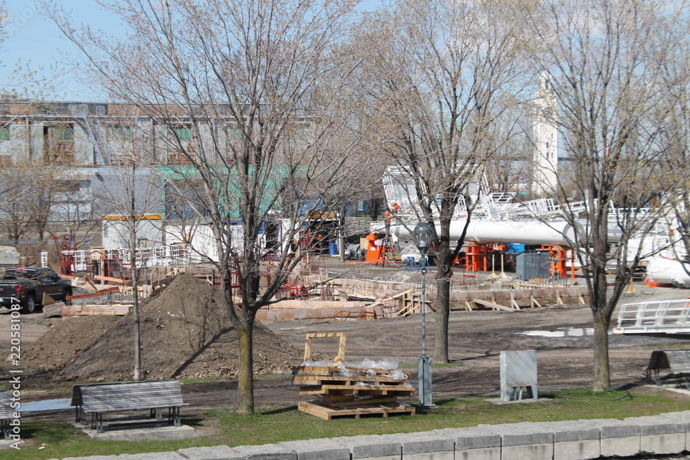 Obraz premium Construction de la Grande Roue de Montréal.