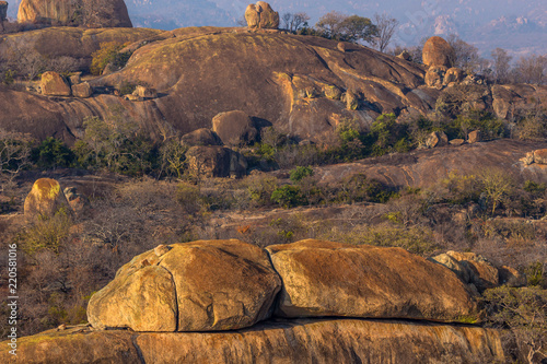 View of balancing rocks on Matopos national park, Zimbabwe photo