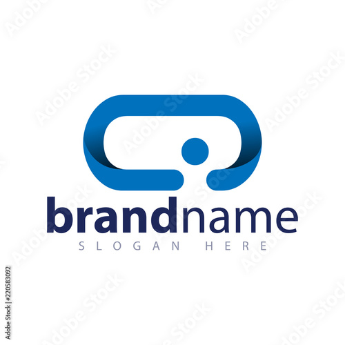 q letter with people logo icon vector template