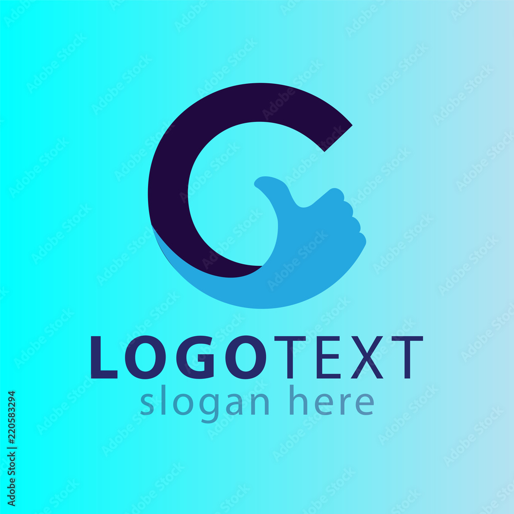 G letter with thumb logo icon vector template G letter with thumb logo icon vector template
