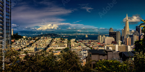 San Francisco view of east bay from russian hill