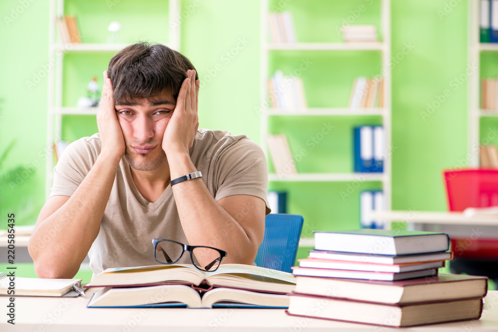 Student preparing for university exams Student preparing for university exams