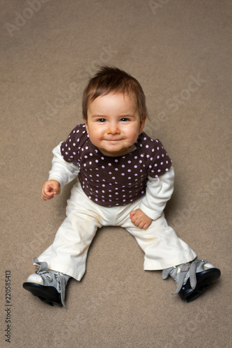 Cute Baby Girl with Ponseti Method Shoes for a Club Foot Bar Off