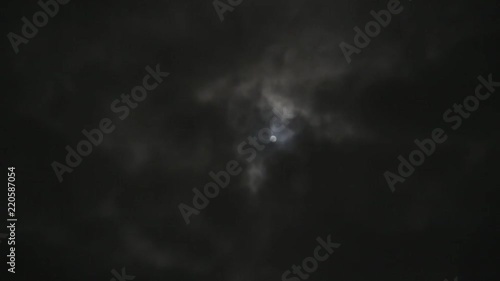 Full moon on a cloudy dark night. Werewolf, scary, horror idea. photo