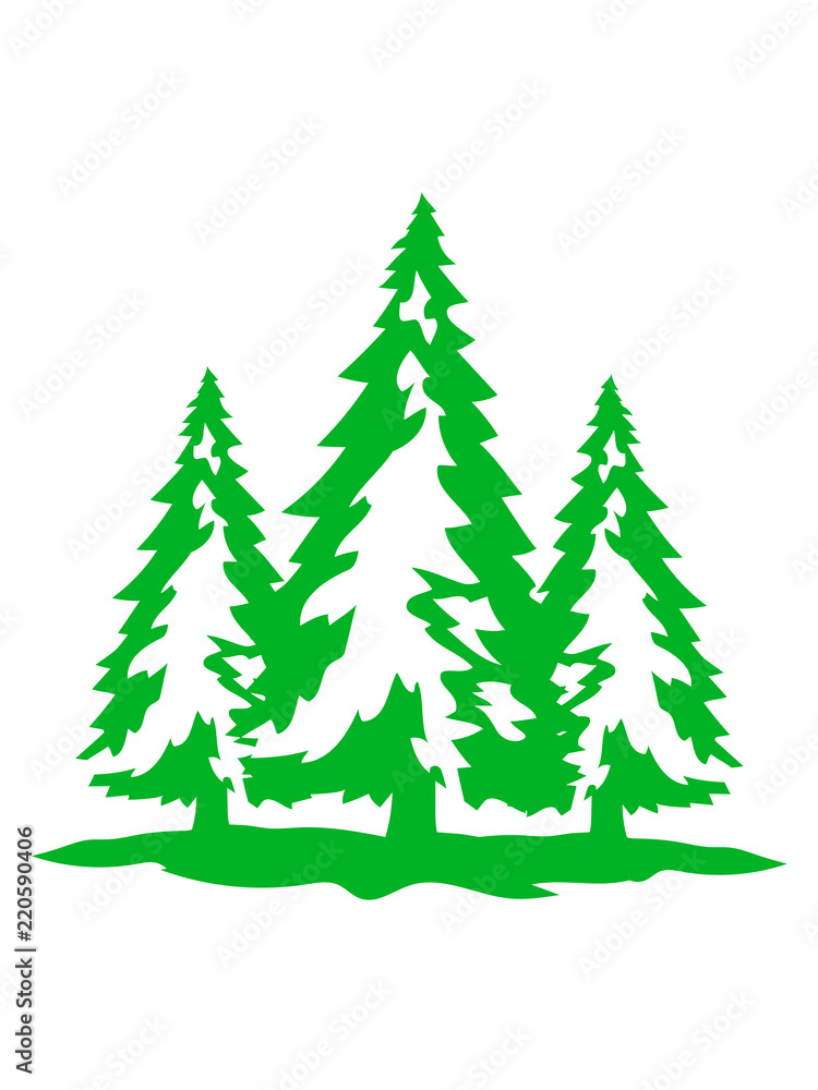 Fototapeta premium 3 bäume weiß grün weihnachtsbaum weihnachten nikolaus winter geschenke tannenbaum nadelbaum baum kalt schnee schmuck clipart