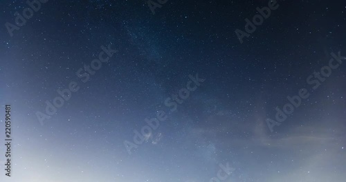 time lapse footage of stars moving across the night sky above the landscape of valrovina in the vicenze area of northern italy photo