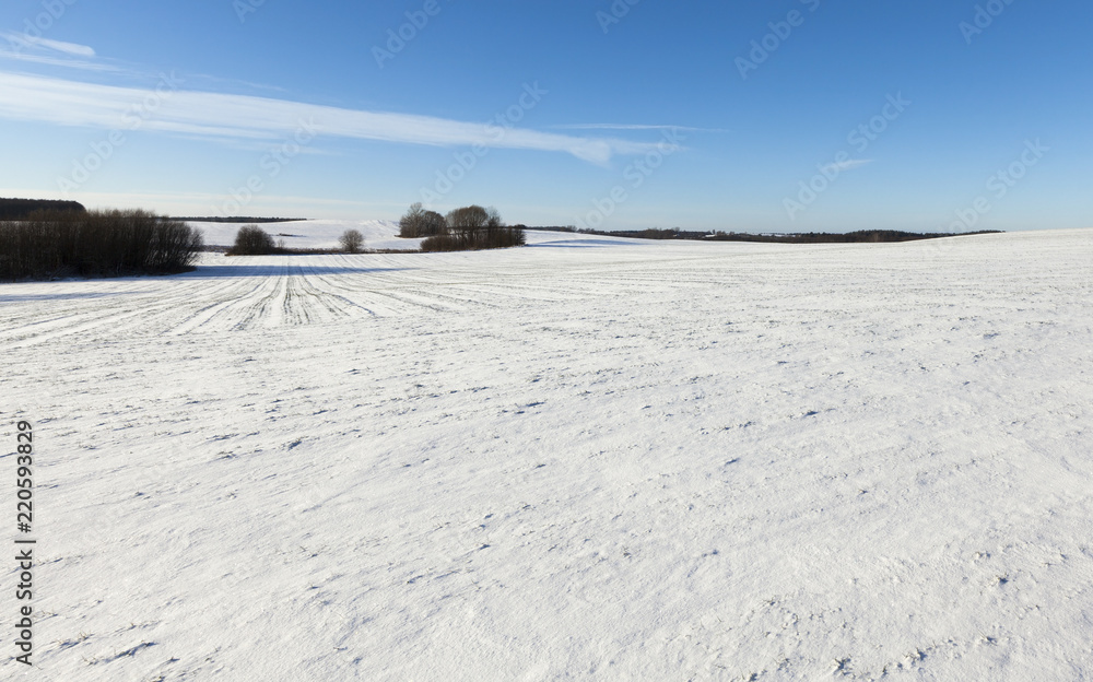 Snow drifts in winter