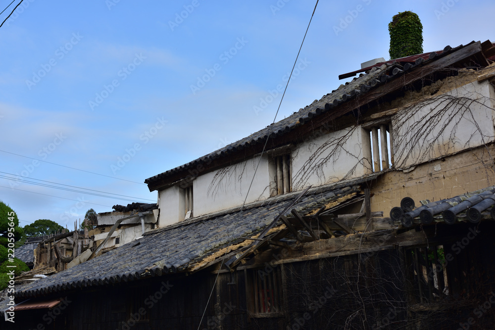 日本の岡山の廃虚