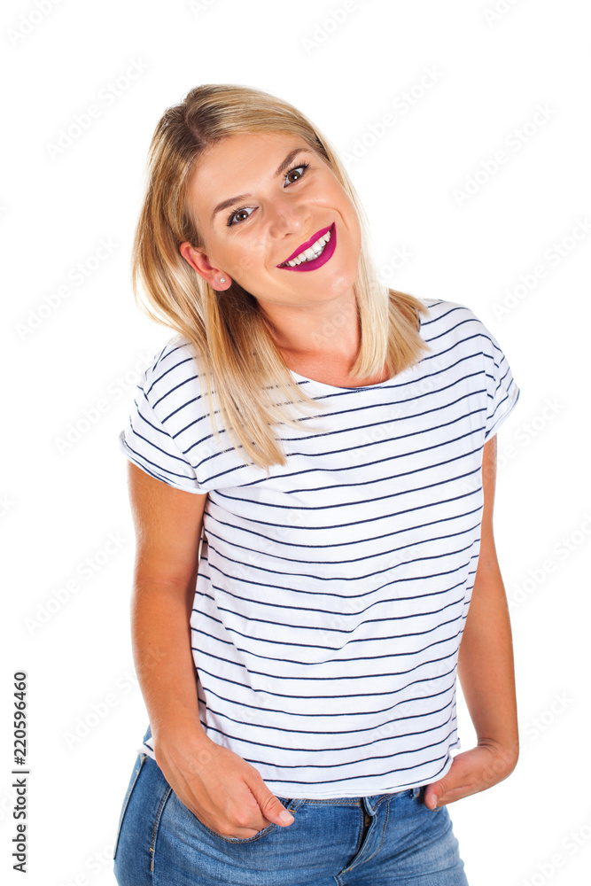Attractive woman on isolated Attractive woman on isolated