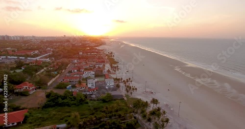 Aerial view from olho dagua beach in Sao Luiz, Maranhao State, Brazil photo