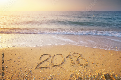 2018 year on the sea shore.