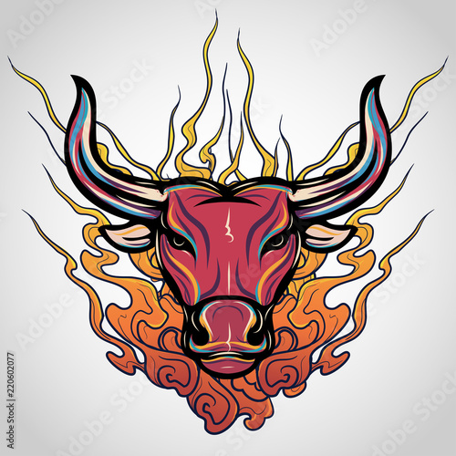 Bull Tattoo Logo Icon Design Vector Illustration Stock Vector Adobe Stock