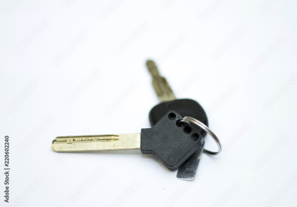Car key and block key isolated on white background Car key and block key isolated on white background