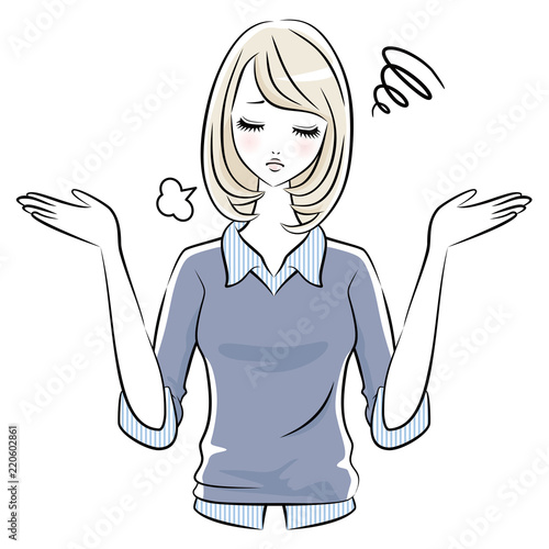 女性　表情　困る