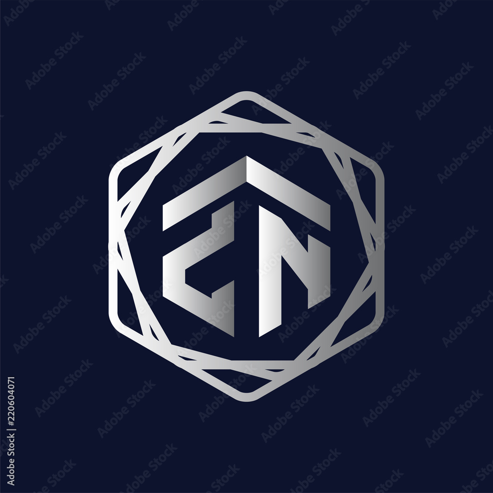 Z N Initial letter hexagonal logo vector Z N Initial letter hexagonal logo vector