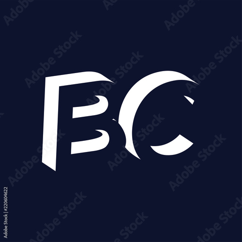 BC initial letter with negative space logo icon vector template