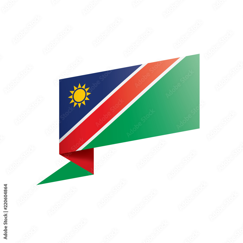 Namibia flag, vector illustration on a white background Namibia flag, vector illustration on a white background