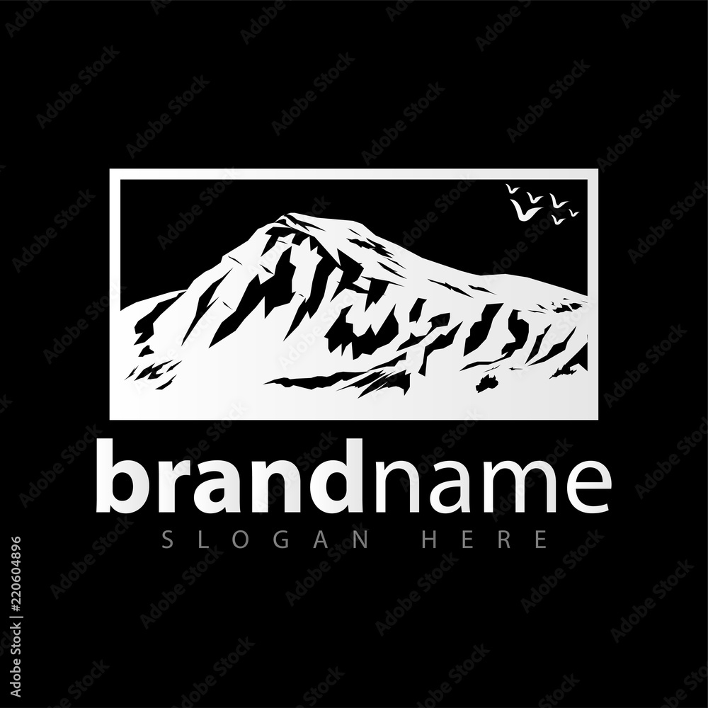 Mountain in square logo icon vector template Mountain in square logo icon vector template