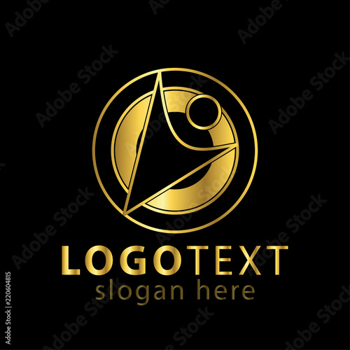 People arrow logo icon vector template