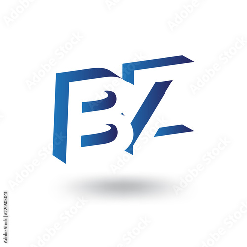 BZ initial letter with negative space logo icon vector template