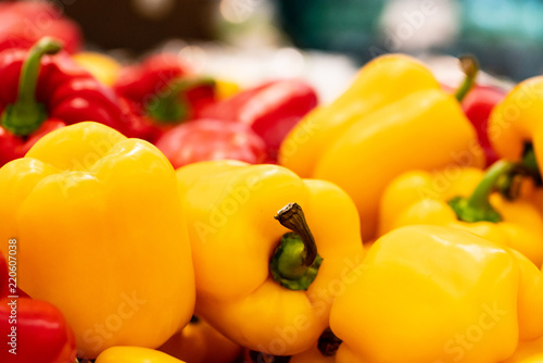 Картината върху платно The paprika is so delicious vegetable that everybody enjoy it, besides this is digestible food and good for our health because they contain so much fiber