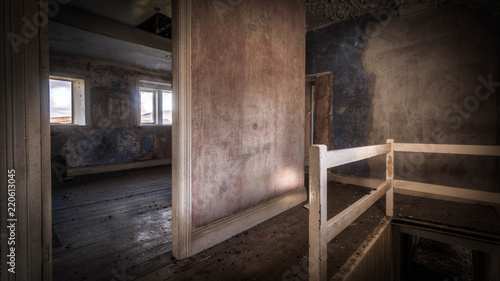 Old ruined abandoned house with a haunting atmosphere