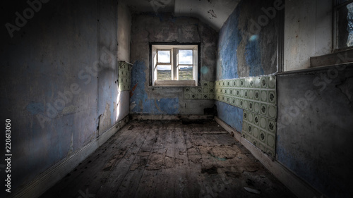 Old ruined abandoned house with a haunting atmosphere