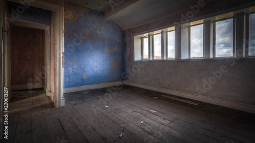 Old ruined abandoned house with a haunting atmosphere