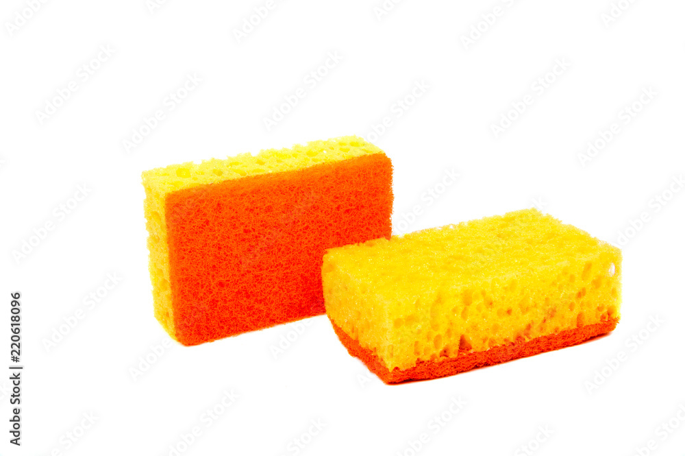 colored kitchen sponges isolated on white background colored kitchen sponges isolated on white background