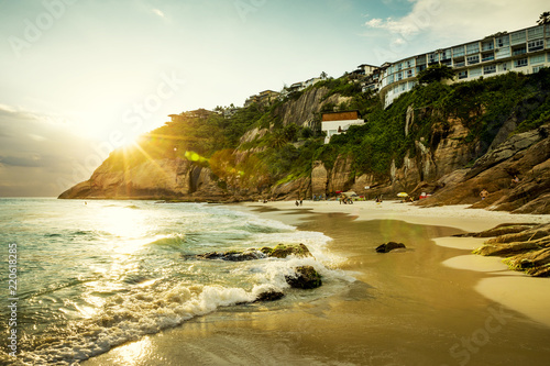 Beautiful beach at the sunset photo