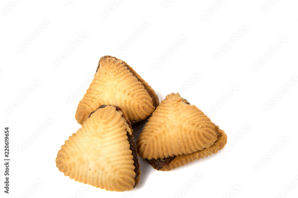 Shortbread biscuits isolated on white background Shortbread biscuits isolated on white background