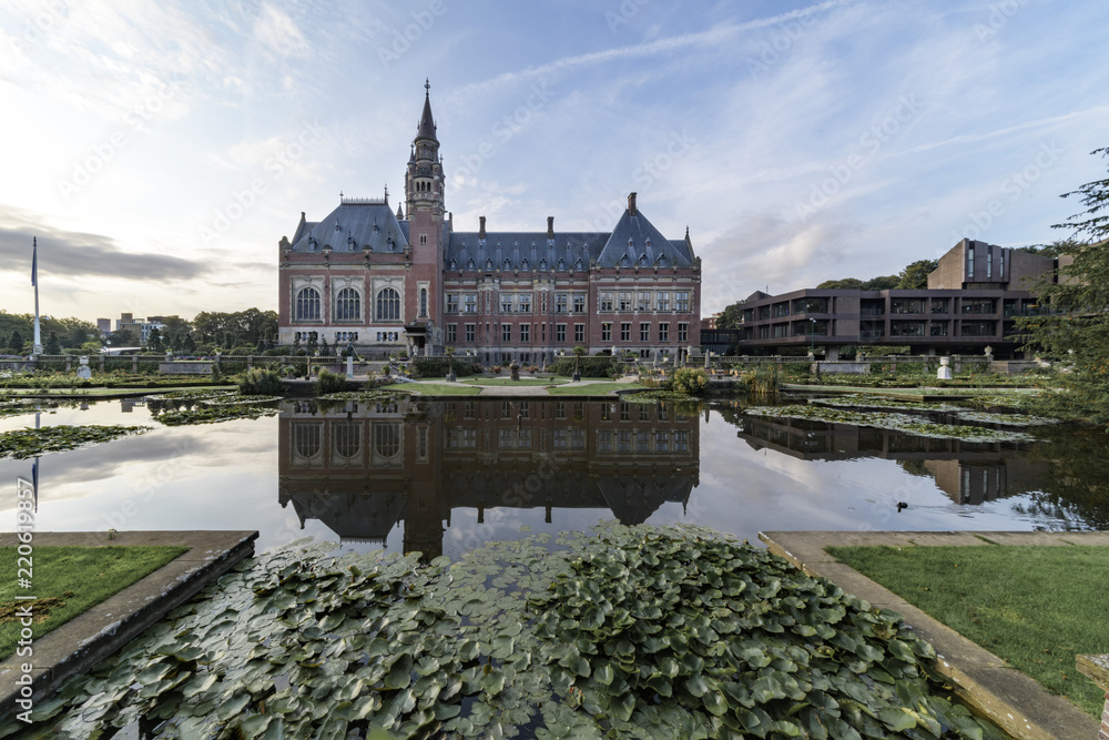 THE HAGUE, 30 August 2018 - Sunny day in the garden of the Peace Palace, seat of the International Court of Justice, principal judicial organ of the United Nations, Netherlands