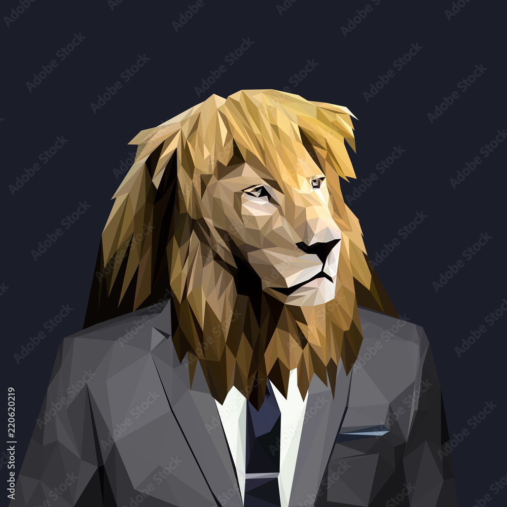 Lion dressed in a suit. Elegant classy style. Vector illustration. Stock  Vector | Adobe Stock