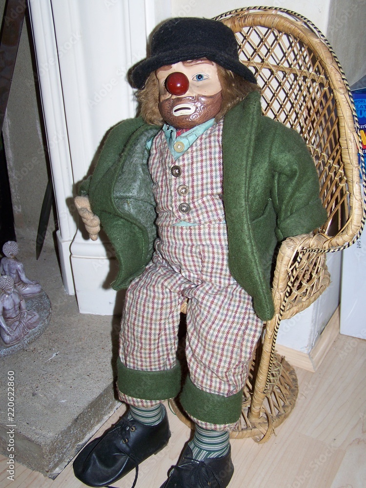 Antique Clown Doll Stock Photo | Adobe Stock