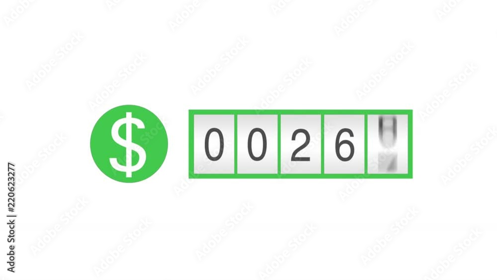 US Dollar Symbol Odometer Style Counter - Quick Increase US Dollar Symbol Odometer Style Counter - Quick Increase