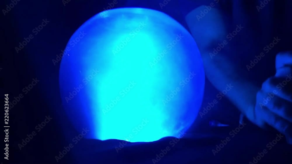 glowing glass sphere for predictions close-up glowing glass sphere for predictions close-up