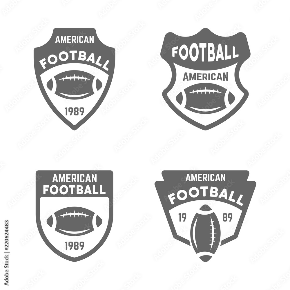 American football vector black badges or emblems